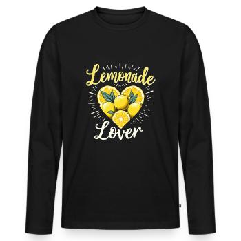Refreshing Lemonade Vibes: Perfect for Lemonade - Men's Premium Organic Long Sleeve Shirt - black - Front - Nico (187cm)