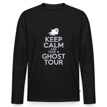 Spooky Adventures on Haunted Ghost Tours and - Männer Premium Bio Langarmshirt - Schwarz - Vorne - Nico (187cm)