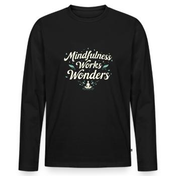 Voyage de guérison émotionnelle vers la pleine conscience et - T-shirt manches longues Premium bio Homme - noir - Devant - Nico (187cm)