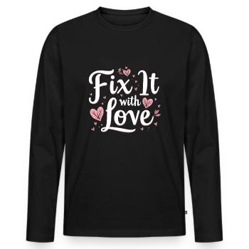 Voyage de guérison émotionnelle vers la pleine conscience et - T-shirt manches longues Premium bio Homme - noir - Devant - Nico (187cm)