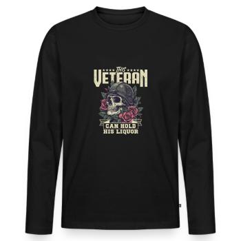 Honor Veterans Day with Patriotism and Military - Men's Premium Organic Long Sleeve Shirt - black - Front - Nico (187cm)