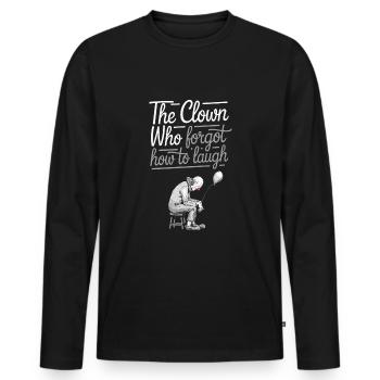 Melancholic Sad Clown Emotional Art Exploring - Männer Premium Bio Langarmshirt - Schwarz - Vorne - Nico (187cm)