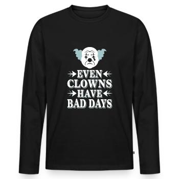 Melancholic Sad Clown Emotional Art Exploring - Männer Premium Bio Langarmshirt - Schwarz - Vorne - Nico (187cm)