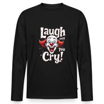 Melancholic Sad Clown Emotional Art Exploring - Männer Premium Bio Langarmshirt - Schwarz - Vorne - Nico (187cm)
