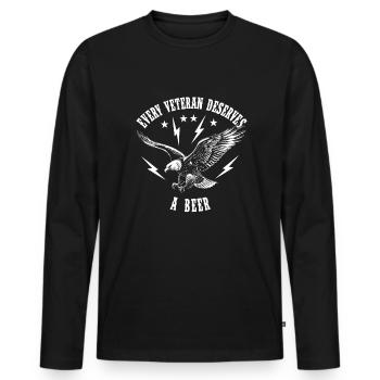 Honor Veterans Day with Patriotism and Military - Men's Premium Organic Long Sleeve Shirt - black - Front - Nico (187cm)