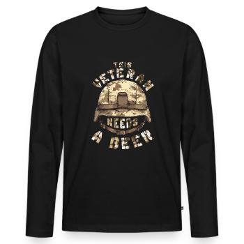 Honor Veterans Day with Patriotism and Military - Men's Premium Organic Long Sleeve Shirt - black - Front - Nico (187cm)
