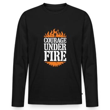 Honor Veterans Day with Patriotism and Military - Men's Premium Organic Long Sleeve Shirt - black - Front - Nico (187cm)