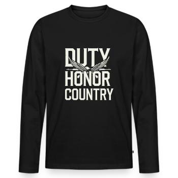 Honor Veterans Day with Patriotism and Military - Men's Premium Organic Long Sleeve Shirt - black - Front - Nico (187cm)