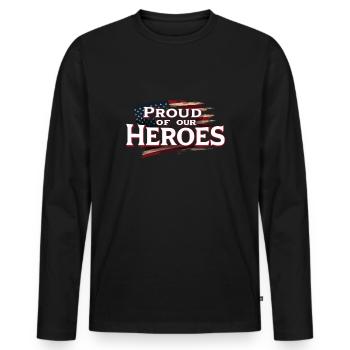 Honor Veterans Day with Patriotism and Military - Men's Premium Organic Long Sleeve Shirt - black - Front - Nico (187cm)