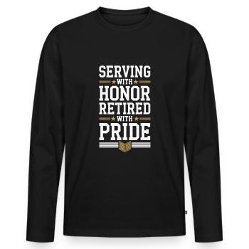 Honor Veterans Day with Patriotism and Military - Men's Premium Organic Long Sleeve Shirt - black - Front - Nico (187cm)