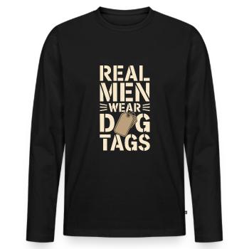 Honor Veterans Day with Patriotism and Military - Men's Premium Organic Long Sleeve Shirt - black - Front - Nico (187cm)