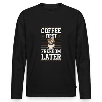 Honor Veterans Day with Patriotism and Military - Men's Premium Organic Long Sleeve Shirt - black - Front - Nico (187cm)