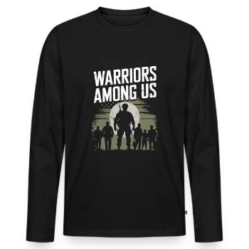 Honor Veterans Day with Patriotism and Military - Men's Premium Organic Long Sleeve Shirt - black - Front - Nico (187cm)