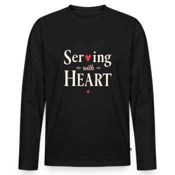 Honor Veterans Day with Patriotism and Military - Männer Premium Bio Langarmshirt - Schwarz - Vorne - Nico (187cm)