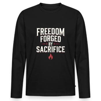 Honor Veterans Day with Patriotism and Military - Men's Premium Organic Long Sleeve Shirt - black - Front - Nico (187cm)