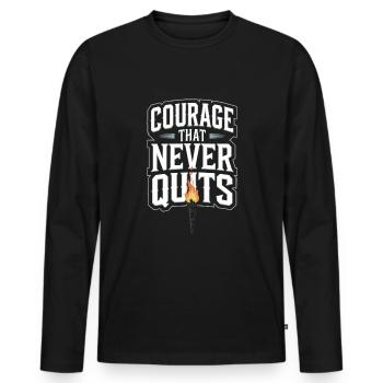 Honor Veterans Day with Patriotism and Military - Men's Premium Organic Long Sleeve Shirt - black - Front - Nico (187cm)