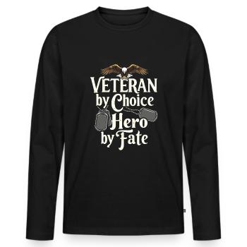 Honor Veterans Day with Patriotism and Military - Men's Premium Organic Long Sleeve Shirt - black - Front - Nico (187cm)