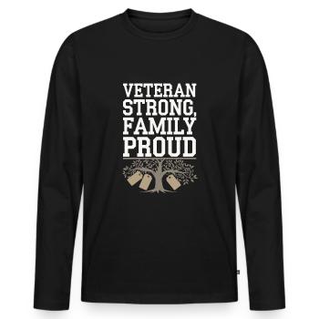 Honor Veterans Day with Patriotism and Military - Men's Premium Organic Long Sleeve Shirt - black - Front - Nico (187cm)