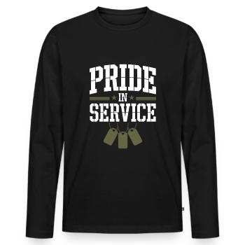 Honor Veterans Day with Patriotism and Military - Men's Premium Organic Long Sleeve Shirt - black - Front - Nico (187cm)