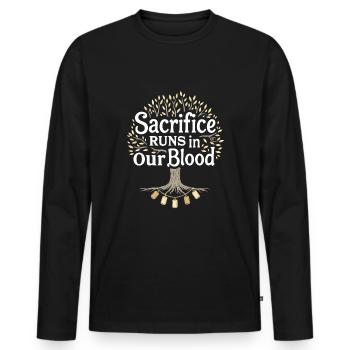 Honor Veterans Day with Patriotism and Military - Men's Premium Organic Long Sleeve Shirt - black - Front - Nico (187cm)