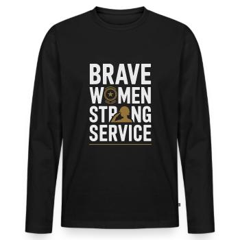 Honor Veterans Day with Patriotism and Military - Men's Premium Organic Long Sleeve Shirt - black - Front - Nico (187cm)