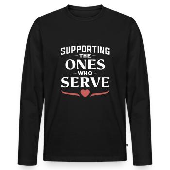 Honor Veterans Day with Patriotism and Military - Men's Premium Organic Long Sleeve Shirt - black - Front - Nico (187cm)