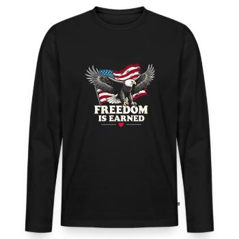 Honor Veterans Day with Patriotism and Military - Men's Premium Organic Long Sleeve Shirt - black - Front - Nico (187cm)
