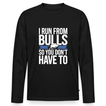 Rodéo Clown Animateur Équitation De Taureau Et Rodéo - T-shirt manches longues Premium bio Homme - noir - Devant - Nico (187cm)