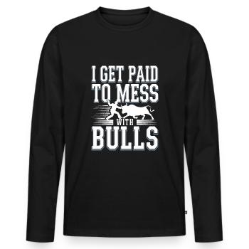Rodéo Clown Animateur Équitation De Taureau Et Rodéo - T-shirt manches longues Premium bio Homme - noir - Devant - Nico (187cm)