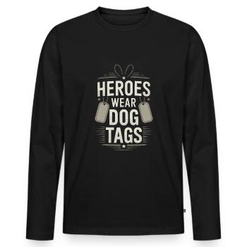 Honor Our Veterans On Veterans Day With - Men's Premium Organic Long Sleeve Shirt - black - Front - Nico (187cm)