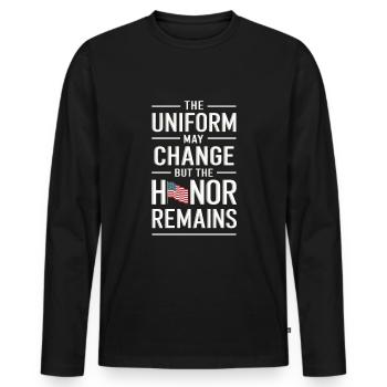 Honor Our Veterans On Veterans Day With - Men's Premium Organic Long Sleeve Shirt - black - Front - Nico (187cm)