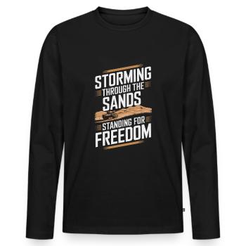 Honneur des anciens combattants de la guerre du Golfe avec fierté nationale et - T-shirt manches longues Premium bio Homme - noir - Devant - Nico (187cm)