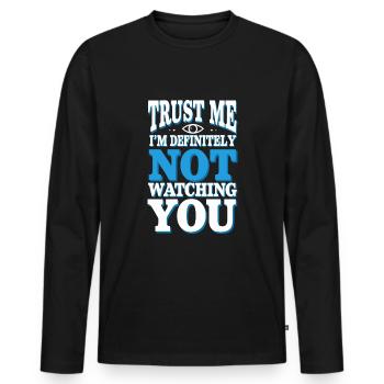 Conspiration mondiale du Nouvel Ordre Mondial - T-shirt manches longues Premium bio Homme - noir - Devant - Nico (187cm)