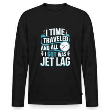 Time travel sci-fi enthusiast and time machine - Men's Premium Organic Long Sleeve Shirt - black - Front - Nico (187cm)