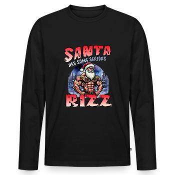 Santa Hat Rizz Kultur Weihnachten - Männer Premium Bio Langarmshirt - Schwarz - Vorne - Nico (187cm)