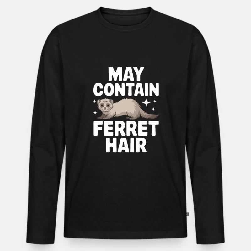 Frettchenbesitzer, Frettchenliebhaber, Süßes - Männer Premium Bio Langarmshirt - Schwarz