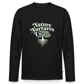 Optimisme climatique, Jour de la Terre, Durabilité - T-shirt manches longues Premium bio Homme - noir - Devant - Nico (187cm)