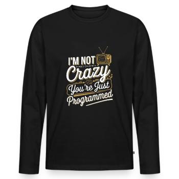 Conspiration de contrôle mental Mk-Ultra et gouvernement - T-shirt manches longues Premium bio Homme - noir - Devant - Nico (187cm)