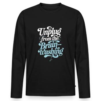 Conspiration de contrôle mental Mk-Ultra et gouvernement - T-shirt manches longues Premium bio Homme - noir - Devant - Nico (187cm)