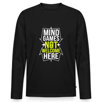 Conspiration de contrôle mental Mk-Ultra et gouvernement - T-shirt manches longues Premium bio Homme - noir - Devant - Nico (187cm)