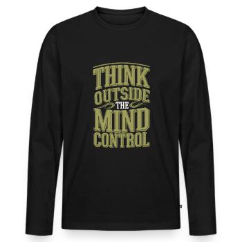 Conspiration de contrôle mental Mk-Ultra et gouvernement - T-shirt manches longues Premium bio Homme - noir - Devant - Nico (187cm)
