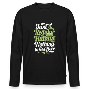 Lizard People Reptile Conspiracy And Secret - Men's Premium Organic Long Sleeve Shirt - black - Front - Nico (187cm)