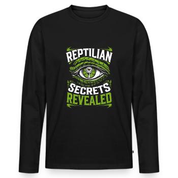 Lézard Peuple Reptile Conspiration Et Secret - T-shirt manches longues Premium bio Homme - noir - Devant - Nico (187cm)