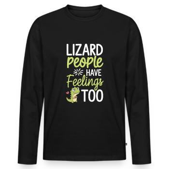 Lizard People Reptile Conspiracy And Secret - Men's Premium Organic Long Sleeve Shirt - black - Front - Nico (187cm)