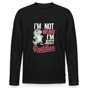Lézard Peuple Reptile Conspiration Et Secret - T-shirt manches longues Premium bio Homme - noir - Devant - Nico (187cm)