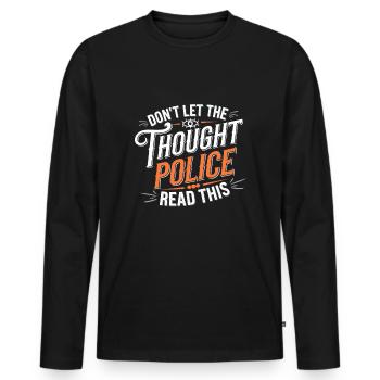 Conspiration de contrôle mental Mk-Ultra et gouvernement - T-shirt manches longues Premium bio Homme - noir - Devant - Nico (187cm)