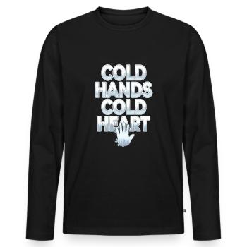 Hiver--froid-plaintes - T-shirt manches longues Premium bio Homme - noir - Devant - Nico (187cm)