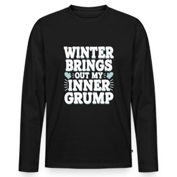Hiver--froid-plaintes - T-shirt manches longues Premium bio Homme - noir - Devant - Nico (187cm)