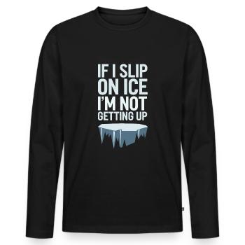 Hiver--froid-plaintes - T-shirt manches longues Premium bio Homme - noir - Devant - Nico (187cm)
