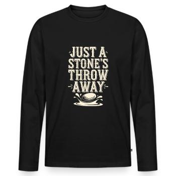 Stone jumping, stone jumping, outdoor hobby stone - Men's Premium Organic Long Sleeve Shirt - black - Front - Nico (187cm)